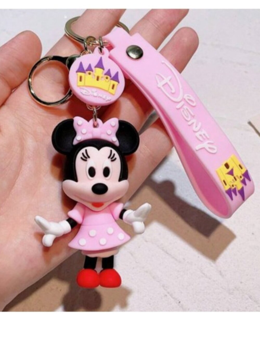 DISNEY Pink Minnie Mouse Keychain Purse Bag Charm (BRAND-NEW & SO CUTE!)